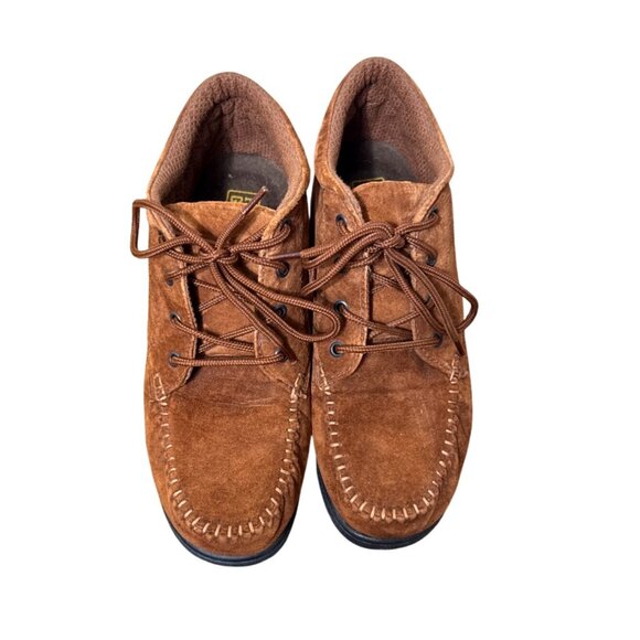 Faded Glory Cheyenne Brown Suede Leather Women’s Moc Toe Ankle Boots 8.5 - Picture 12 of 14